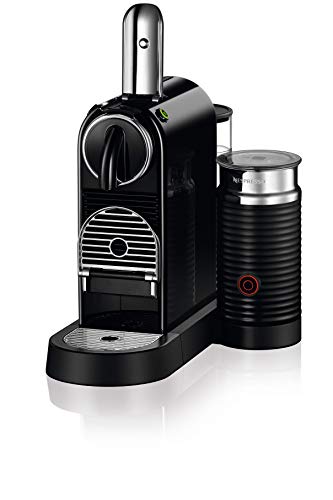 Nespresso Citiz Coffee Machine with Aeroccino Milk Frother by De'Longhi for Original Coffee Pods, Latte, Cappuccino, Espresso, Starter Capsule Set Included, ENV267.BAE, Black