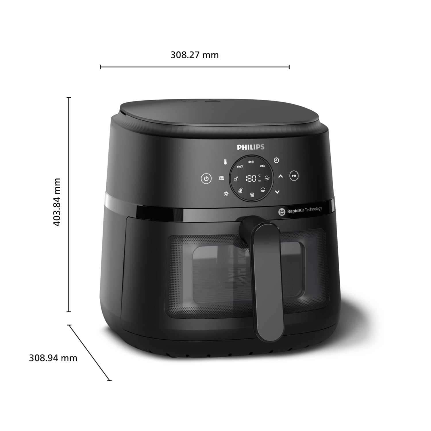 Philips Air Fryer 2000 Series 6.2L – Healthy Frying with RapidAir Technology, 13 Cooking Programs, Touchscreen, Viewing Window, Up to 90% Less Fat, Dishwasher Safe (NA230/09)