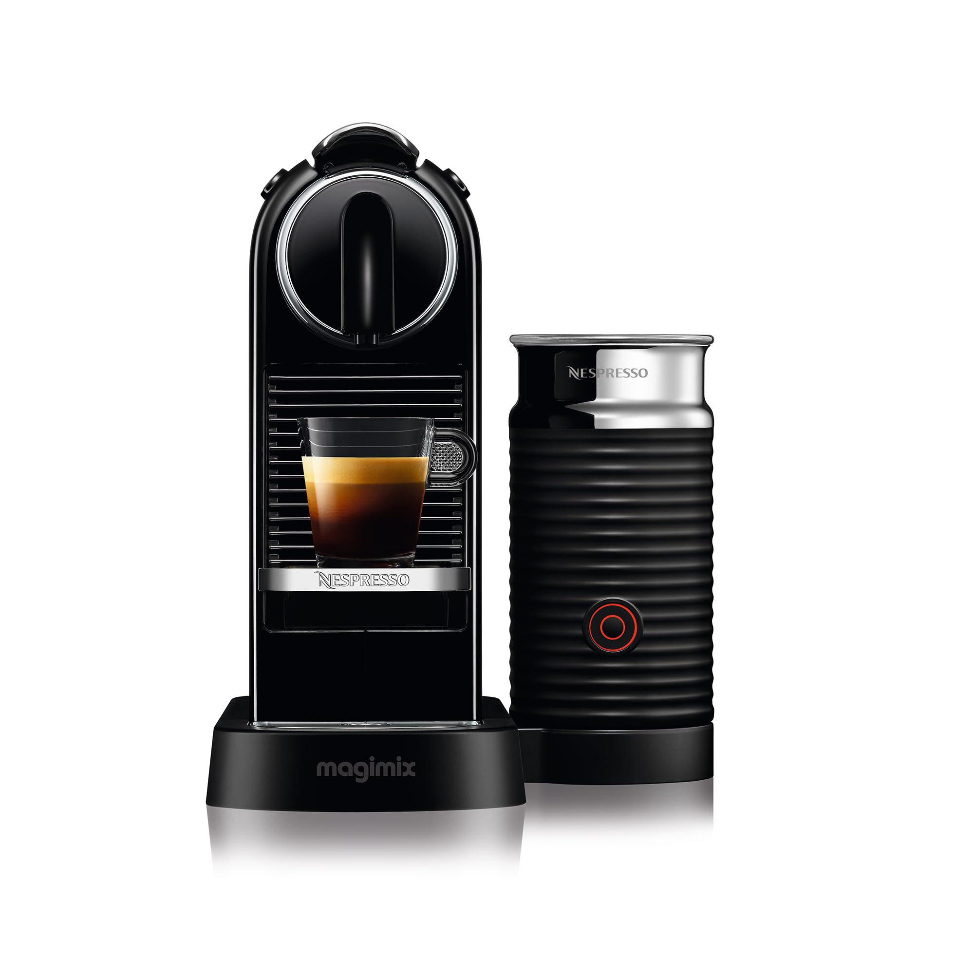Nespresso Citiz Coffee Machine with Aeroccino Milk Frother by De'Longhi for Original Coffee Pods, Latte, Cappuccino, Espresso, Starter Capsule Set Included, ENV267.BAE, Black